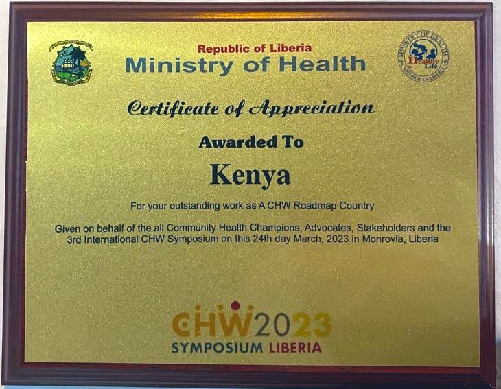 Kenya Has Received International Recognition For Their Progress In Community Health Services At 3rd International CHWs Symposium In Liberia
