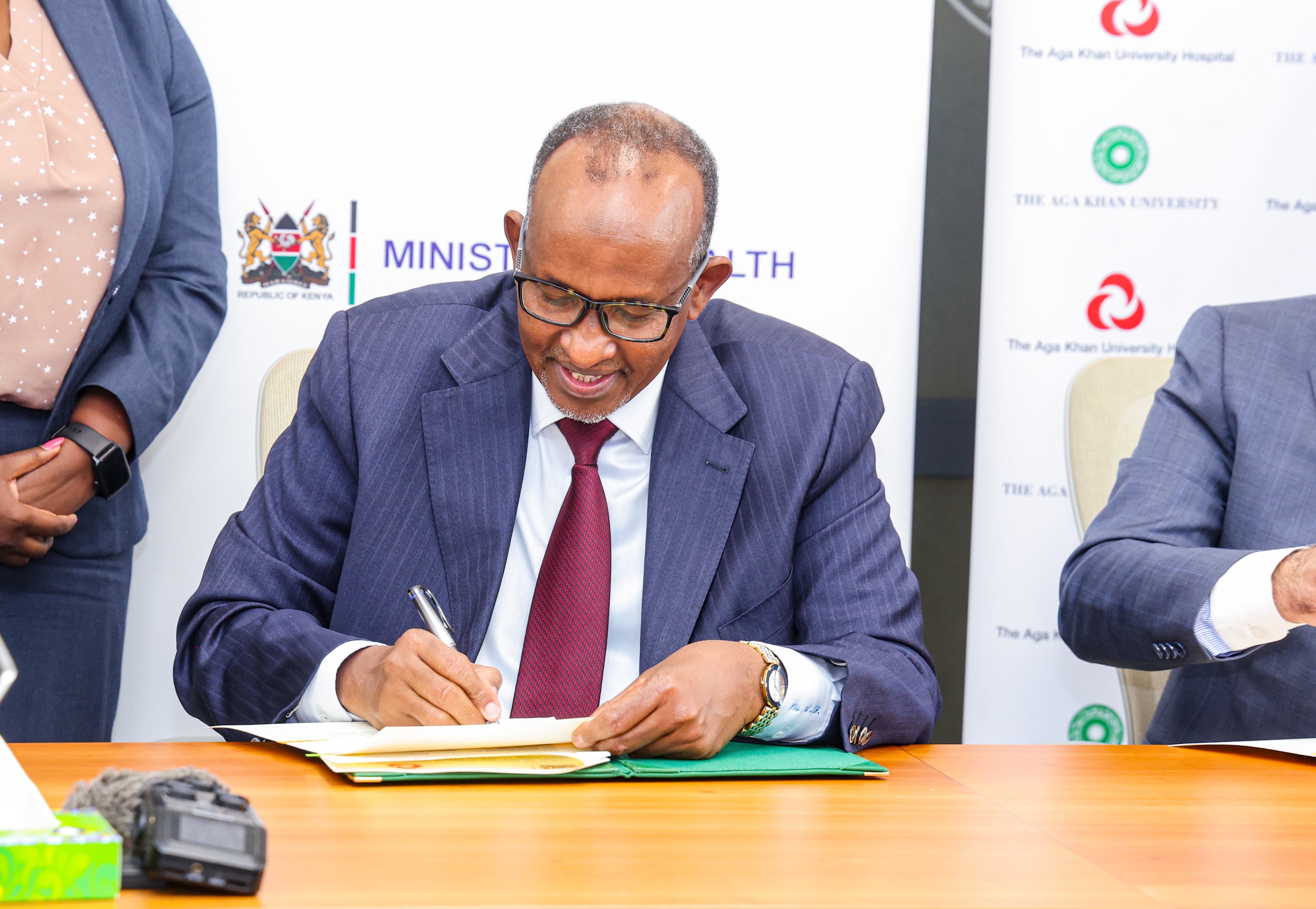 CS Duale Warns Non-Compliant Health Facilities, Champions Access to Life-Saving Care through SHA-AKUH Partnership