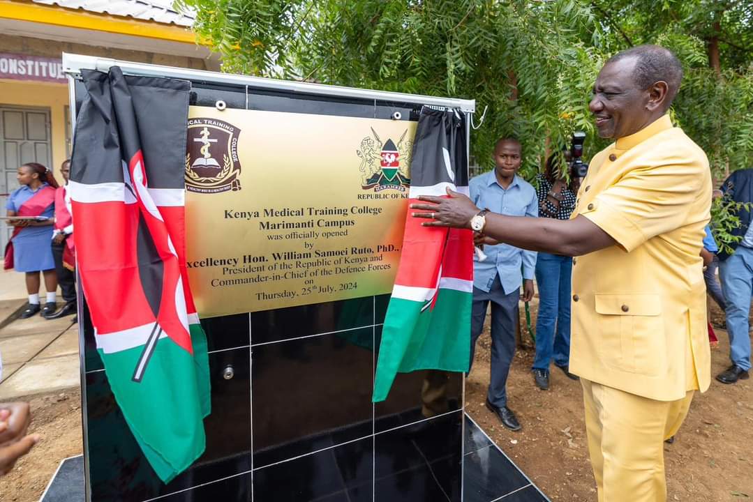 President Ruto Commissions Kmtc Marimanti Campus, Pledges Kshs. 30 Million For The Facility  To Boost Uhc