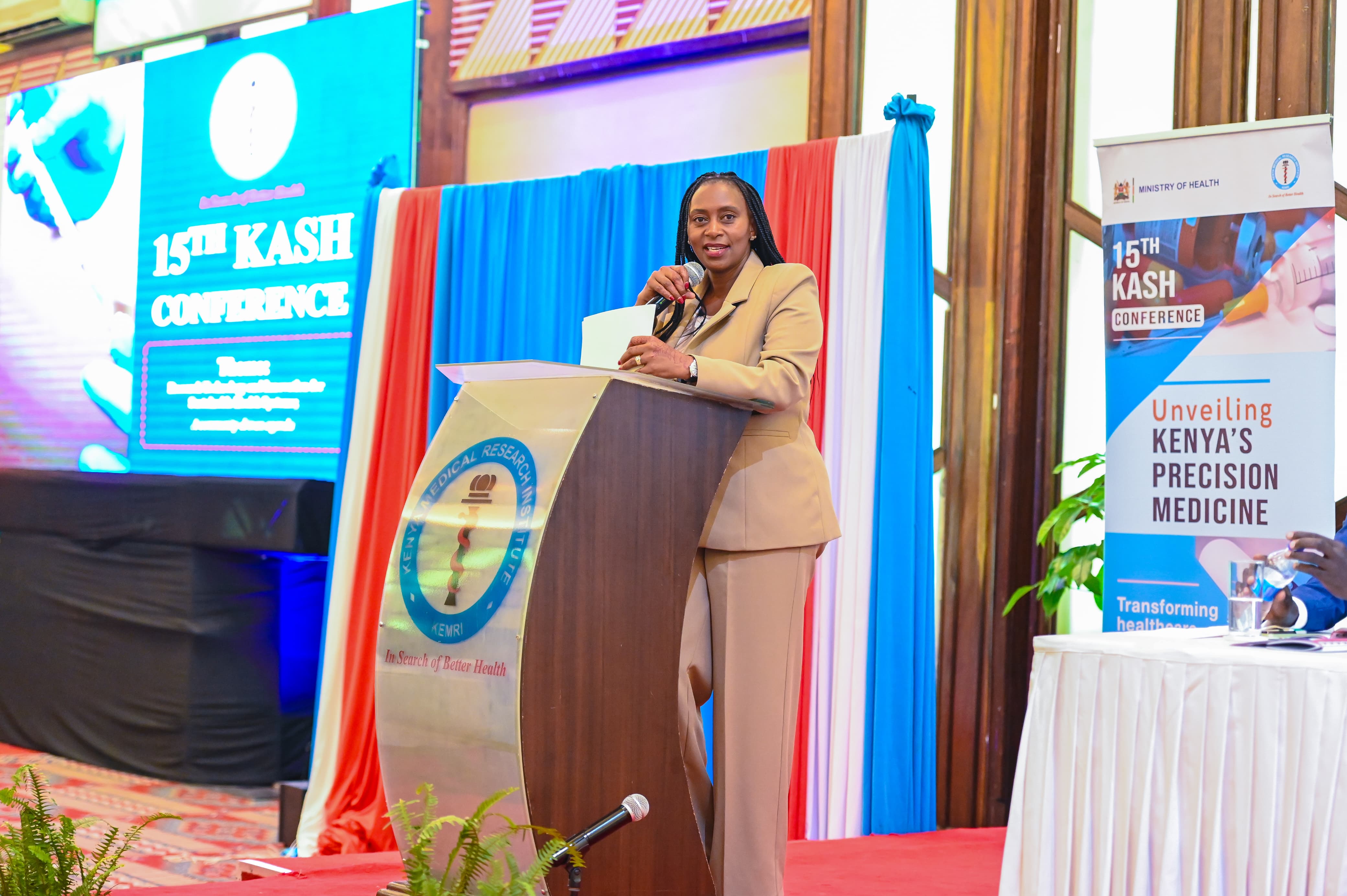 PS Muthoni champions innovative solutions for Health at KEMRI 15th Annual Scientific Conference.