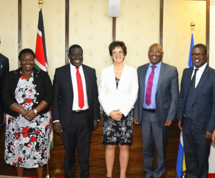  Principal Secretary Harry Kimtai of the State Department of Medical Services received a courtesy visit from representatives of the World Health Organization (WHO)