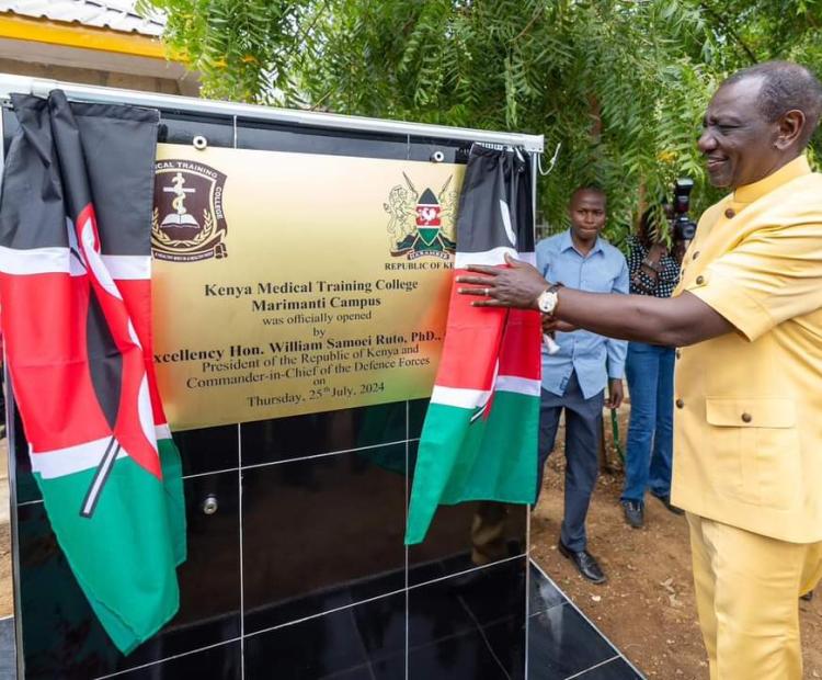 President Ruto Commissions Kmtc Marimanti Campus, Pledges Kshs. 30 Million For The Facility  To Boost Uhc