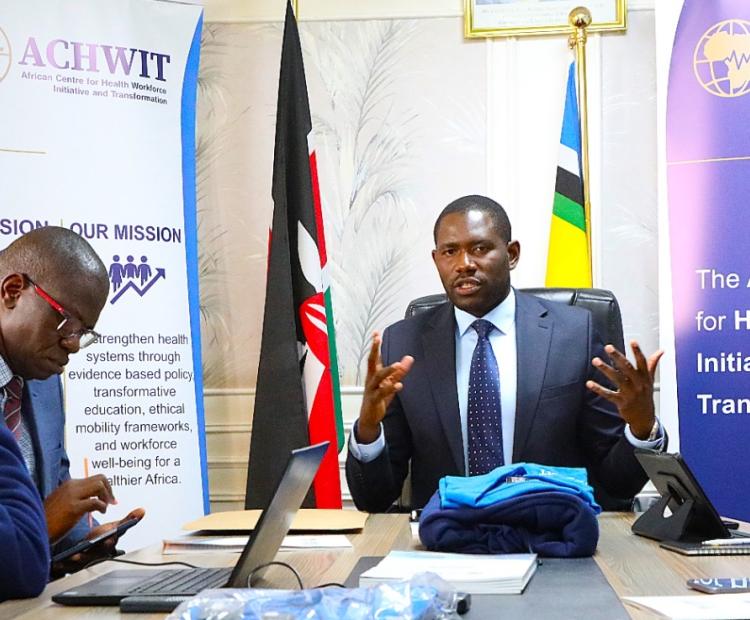 Dr. Ouma Oluga Meets ACHWIT Team to Review Progress in Health Workforce Development